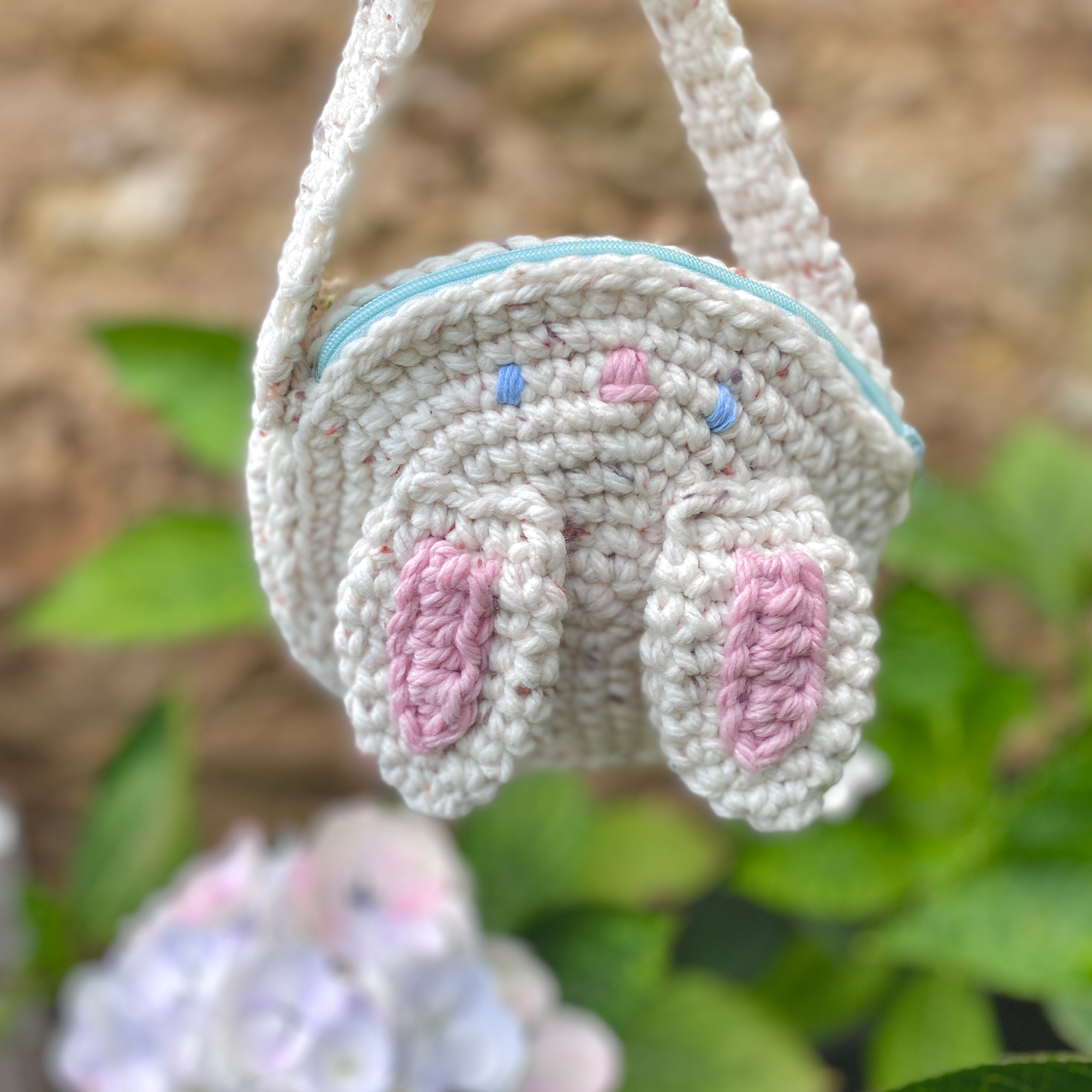 Mini Pochette Lapin KONTIKI En Coton Violet - Femme