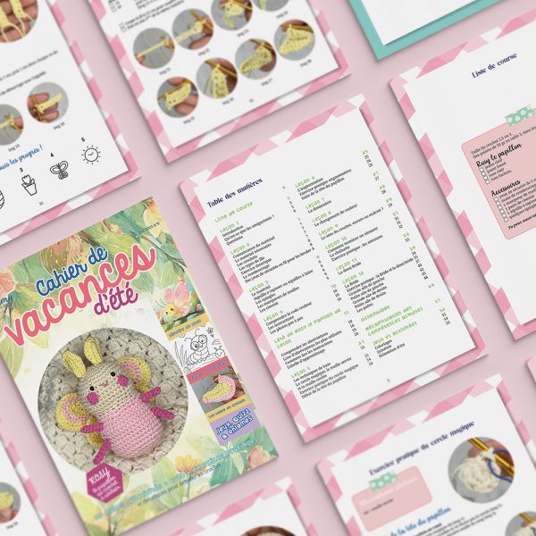 Cahier de Vacances d'été au Crochet - Rosy le papillon N°9 version papier
